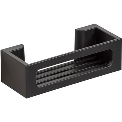 WENKO Turbo-Loc Bralia Wandrek zwart mat 30x9cm - Doucherek - Badrek - Bevestigen zonder boren - Zelfklevend