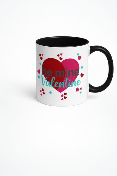 Valentijn Mok "Be Mine Valentine" met Hartjes Design - Liefdes Mok Cadeau