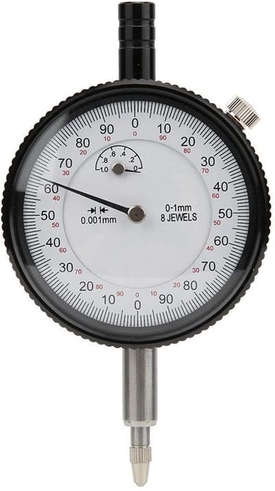 Dailygoods- Kalibratie-instrument 0,001 mm - Schokbestendige Meetklok - 8 Juwelen - Roestvrij Staal - Hoge Gevoeligheid - Eenvoudig Afleesbaar