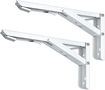 Opvouwbare Plank Beugels - Metalen Steunbeugels - Ruimtebesparend Klussen - Zware Wandmontage - 12 Inch - Wit