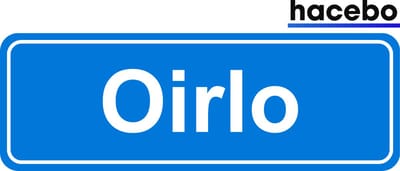 Hacebo - Plaatsnaam Sticker - 29x10 CM - Oirlo sticker - Verkeersborden sticker - grappige cadeaus - Oirlo