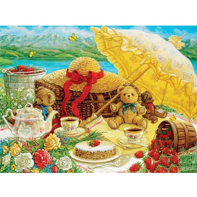 5D landschap diamant schilderij volledige ronde landschap DIY diamant borduurwerk picknick kruissteek 20X30CM brown