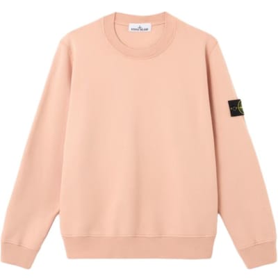 Sweatshirt à Manches Longues Col Rond Couleur Unie avec Badge Stone Island Homme sweatshirt L1S1561000-60S0051-V008E M beige