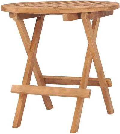 Tuin Tafel - Buitenmeubel Klaptafel - Terras Ontspanning - Duurzaam Teak Hout - 50x50x50cm - Bruin