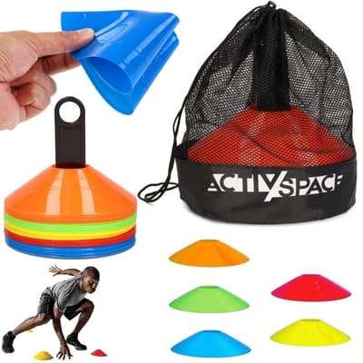 Activ Space - Voetbaltrainingskegels - 50 Stuk - Elastisch - Kleurrijk