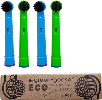 green-goose® Oral B Houtskool Opzetborstels voor Kinderen - 4 Kleuren - 4 Borstels