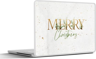 Laptop sticker - 11.6 inch - Kerst - Quotes - Goud - Merry Christmas - Spreuken - 30x21cm - Laptopstickers - Laptop skin - Cover
