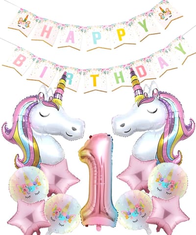* Snoes * Cijfer 1 ballon Unicorn Mega Pack* Eenhoorn Licht Roze * DIY Slinger* Set van 12 Grotere Ballonnen* Unicorn Licht 1 * Eerste verjaardag * Hoera 1 Jaar * Birthday * Ballon Cijfer 1