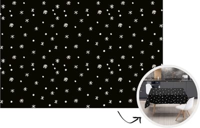 Tafelkleed - Tafellaken - 220x150 cm - Sneeuw - Winter - Zwart - Binnen en Buiten