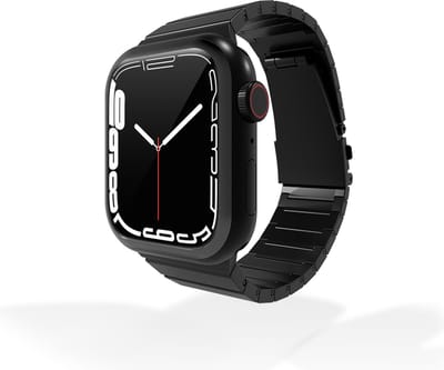 Strap-it Luxe Titanium Band - Geschikt voor Apple Watch bandje -Series 1/2/3/4/5/6/7/8/9/10/11/SE/SE2/SE3/Ultra (2/3) - Zwart - Titanium horlogeband met RVS vlindersluiting - iWatch bandje voor maat: 44mm / 45mm / 46mm / 49mm