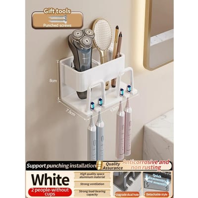 tandenborstelhouder tandpastahouder elektrische tandenborstelhouder ruimte al0uminium ponsvrij toilet badkamer plank rek
