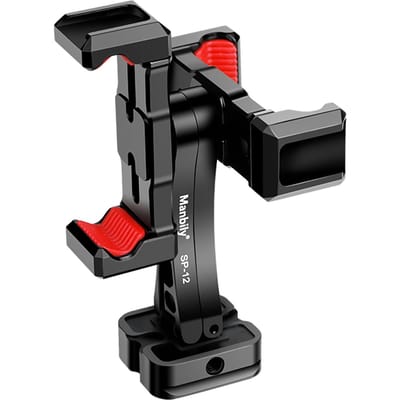 Support de Trépied pour Téléphone Portable Support Métallique pour Téléphone pour Trépied avec Double Support de Téléphone Supports Sabot Froid noir