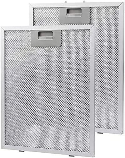 2 Stuks Vervangingsfilters voor Afzuigkappen, Aluminium Vetfilter, Metaal Gaas, 305x267x9mm, Keuken Extractor Ventilatie Filter