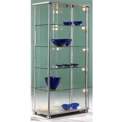 Staande vitrinekast Forum V,  B 830 x D 430 x H 1760 mm zonder verlichting