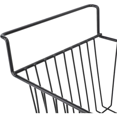 2 Stuks Diepvrieskist Organizer Bakken Diepe Mand Stapelbaar Opbergrek Metaaldraad Zwart L49,5cm X B29cm X H27cm(9 cm L49.5cm X W29cm X H27cm(9cm Handle) gray