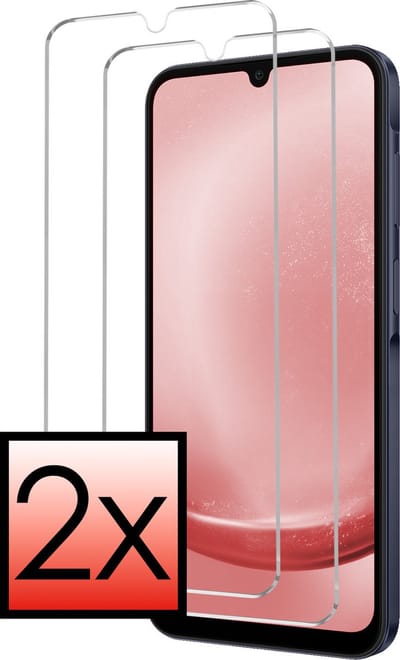 Screenprotector - 2 Stuks - Geschikt voor Samsung Galaxy A25 - Extra Sterk - Beschermglas - Gehard Glas - Tempered Glass - Screen Protector - Bescherm Cover