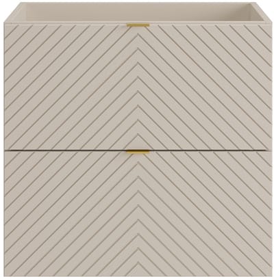 Vente-unique Zwevend wastafelmeubel met visgraatmotief - Beige kleur - 60 cm - DORIONI
