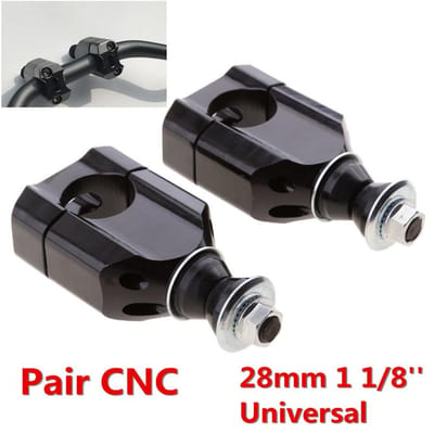 2 stuks zwart 1 1/8  28 mm motorfiets ATV stuurhouder Riser Clamp Kit zwart CNC gray