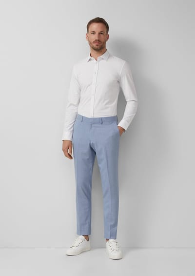s.Oliver - male - s.O PURE: Pantalon met een fijn geweven structuur