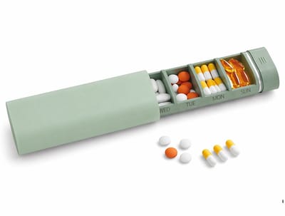 Pillendoos 7 Dagen – Compacte Reis Organizer – BPA-vrij – Draagbare Medicijnbox – Weekbox Medicatie – Groen
