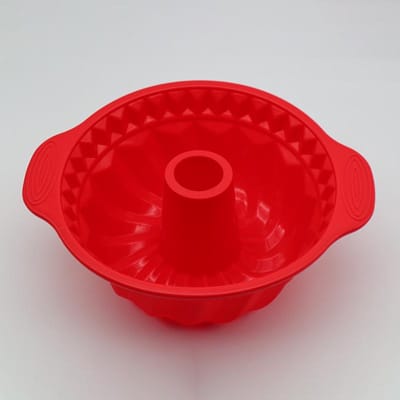 3D-vormige siliconen cakevorm DIY-gebakbakgereedschap voor cakevorm Keuken Gecanneleerde buisvorm Bakgerei Taartdecoratiegereedschap rood