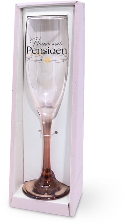 Sparkling champagneglas | Thema: Pensioen | Inhoud: 175ml | Kleur: Bruin
