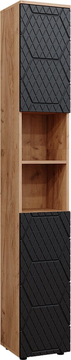 Vicco Irma Badkamermeubel – 30 x 192 cm Antraciet met honingraatstructuur