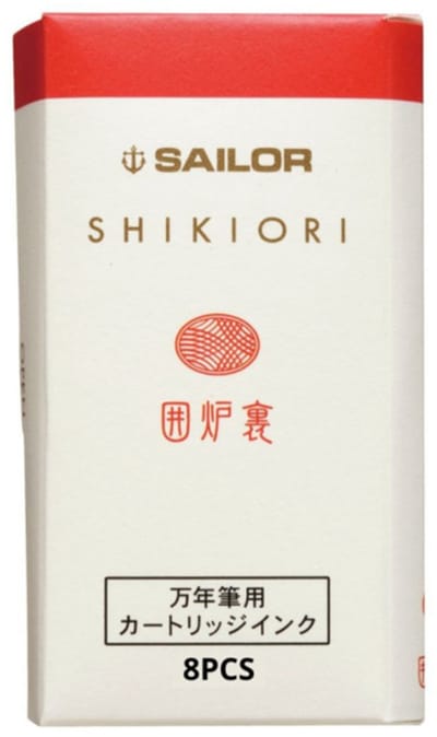 Sailor Shikiori Izayoi-no-Yume Ink - Irori (Hearth Red) - 8 Cartridges