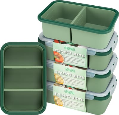 Bourgini Frosti Bits – Meal Prep diepvriesbakjes set – 5 Siliconen Meal Prep bakjes – Lekvrij – BPA-vrij