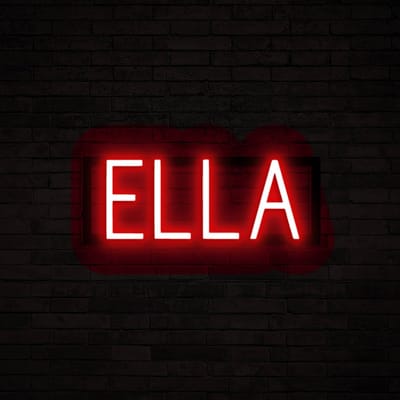 ELLA - Neon LED Lamp Kinderkamer | SpellBrite | 40,16 x 16 cm | 6 Dimstanden & 8 Lichtanimaties | Naamlamp Wandlamp Neon Verlichting