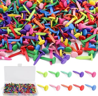 Kleurrijke ronde kopklemmen en patroonzakklemmen met opbergdoos voor scrapbooking en kaarten, ideaal voor creatief knutselen