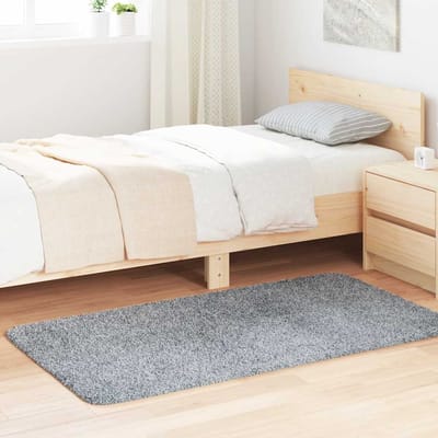 vidaXL - Hoogpolig - vloerkleed - NAVARRA - 80x150 - cm - polyester - lichtgrijs