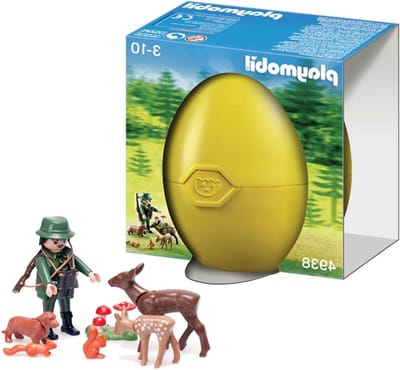 Jager met bosdieren - Speelfiguur met dier - Buiten spelen - Inclusief paasei - 30 x 10 x 20 cm