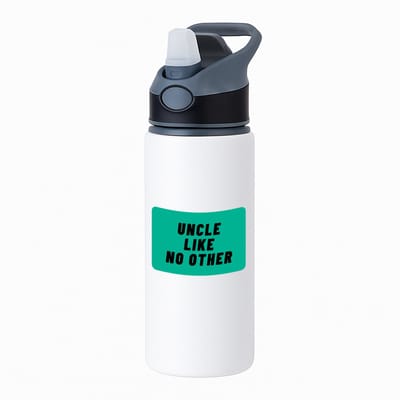 Hacebo® - uncle like no other waterfles met rietje zwart - Oom - geweldige oom - niemand anders - verjaardag - cadeau - kado - bedankje - geschenk - water fles - 650ML