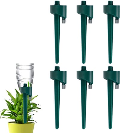 Planten Zelf Watergevende Insert Spikes - Water Control Systeem Met Langzame Afgifte Klep - 6 Stuks - Voor Binnen En Buiten Planten