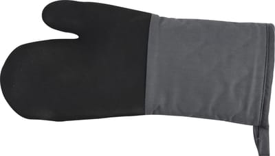 Excellent Houseware Ovenwant - katoen - grijs/zwart - ovenhandschoen pannenlap