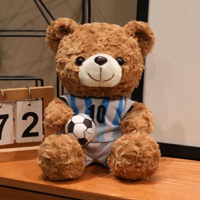 Ours en Peluche Football Fan de Football Essentiel Jouet en Peluche Souvenir du Club Souvenir du Jour de Match Cadeau Pour Supporters
