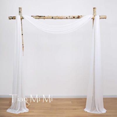 6 -10 Meter Bruiloft Boog Draperie Stof Transparante Chiffon Tule Gordijn Draperen Achtergrond Feestartikelen Draperie Ceremonie Decoratie 6 Meters x 74cm
