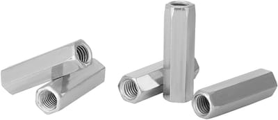 Dailygoods- Zeskantmoer Lange Schacht - Koolstofstaal Gegalvaniseerd - M10*40 - Bevestigingsmiddelen - 5 Stuks - Essentieel Hulpmiddel - Moeren