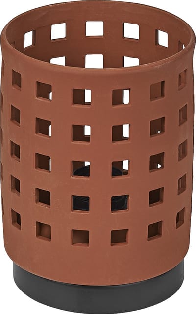 LEDVANCE Decor Clay Windows Tafellamp van klei en metaal, 1-lichts, venstervormige lampenkap in bruin, E27-fitting voor moderne verlichting, zonder lichtbron