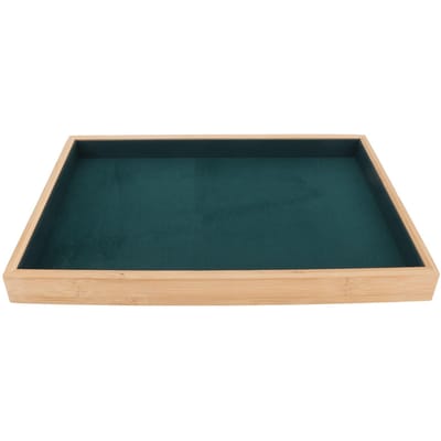 Plateau à bijoux en bois classique, élégant, résistant aux rayures, polyvalent, pour boucles d'oreilles vert