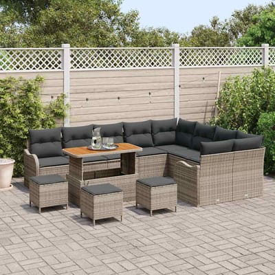 vidaXL - Tuinbank - Set - 13 - st - 12-Aantal - zitplaatsen - Grijs
