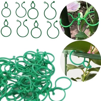 50/100 stuks tuinplantenklemmen voor het kweken van groenten, rechtopstaande plantenhouder, groene plastic bundel, ringvormige tuinstandaard, gereedschap, wijnstokondersteuning 50pcs