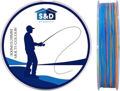 S&D | Gevlochten Vislijn 300m – 0.28mm – 13.6kg – Regenboog – 4-Strengs PE – Sterk, Dun en Slijtvast – Zoet- & Zoutwater Vissen