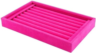 Velvet Display Tray voor Presentatie en Organisatie van Ringen en Oorbellen, 23 x 15 cm, Roze, Perfect voor Beurzen en Sieradenopslag
