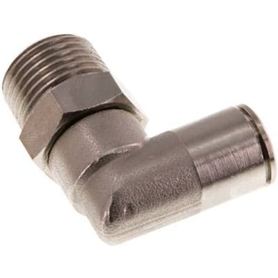 12mm x R1/2'' 90 graden L-verbinding Messing Insteekfitting Buitendraad Draaibaar NBR