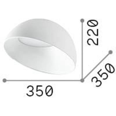 Ideal Lux LED plafondlamp Corolla-2, wit, metaal, Ø 35 cm