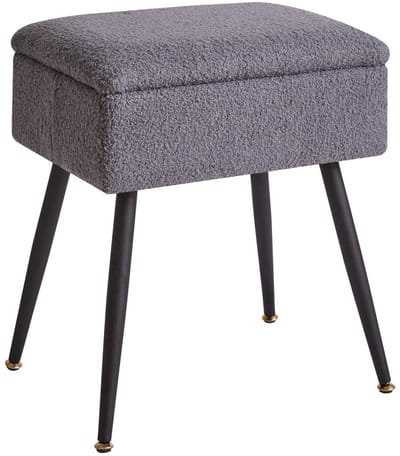 Unyqoos ® Stijlvolle Multifunctionele Kruk met Verborgen Opbergruimte en Metalen Poten voor Slaapkamer en Woonkamer
