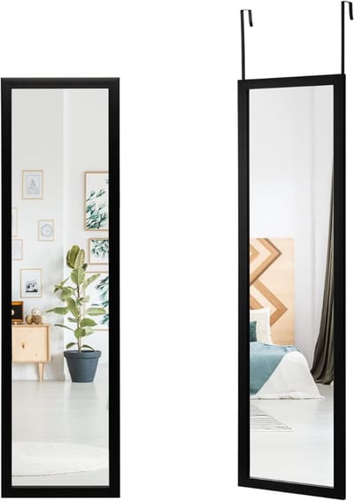 SVN®Deurspiegel Hangend - Deurspiegel - Spiegel Deurhanger - Zwart - ‎127cm x 42cm x 8cm;3.15 kg