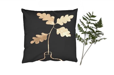 Sierkussens - Kussentjes Woonkamer - 40x40 cm - Bladeren - Goud - Luxe